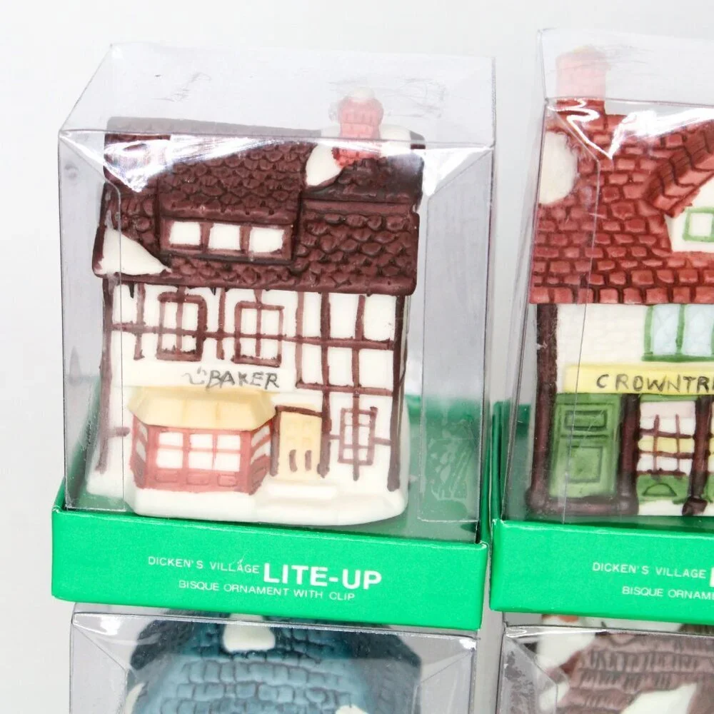 8 Depart 56 Dickens Village Ornaments String Light Clip On Christmas Bui…